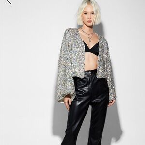 Slouchy Sequin Jacket and Skirt Nasty Gal NWT